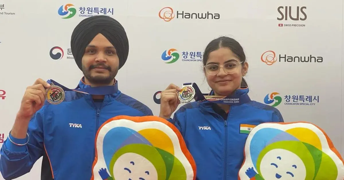 Sarabjot Singh's bronze medal helped India obtain their first Olympic quota in pistol events. Image- Olympics.com  