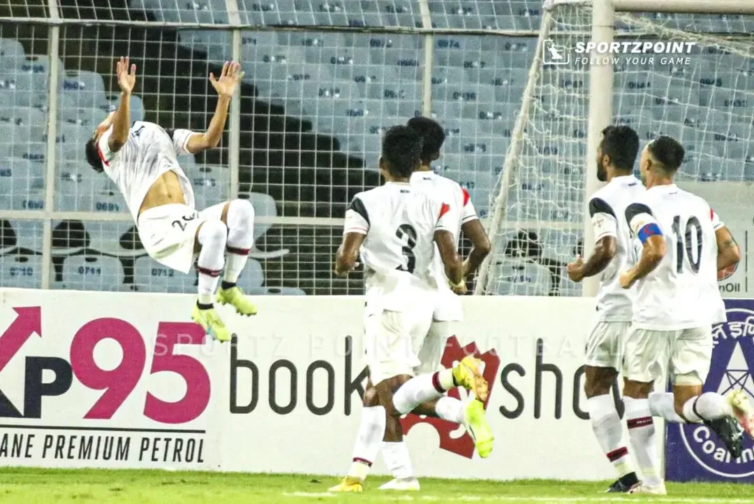 Phalguni Singh doing a backflip after his goal against East Bengal FC | Sportz Point