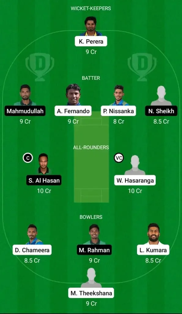 Sri Lanka Vs Bangladesh Dream11 Fantasy Team | SportzPoint.com