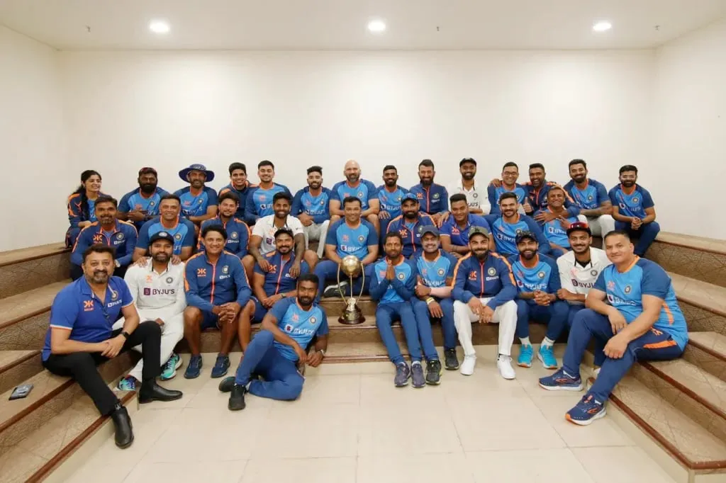 India vs Australia: Team India with the Border-Gavaskar Trophy | Sportz Point