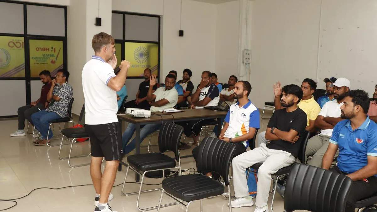 Craig Fulton conducted a coaching session for the coaches of the member units. Image- Sportstar - The Hindu   