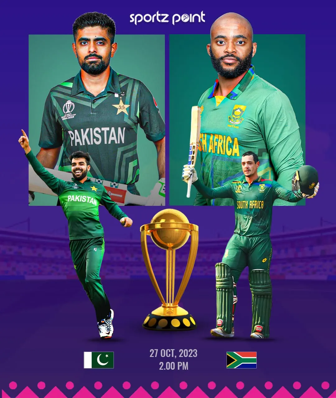 Pakistan and South Africa will face each other in the 26th ICC Cricket World Cup 2023 match  Sportz Point