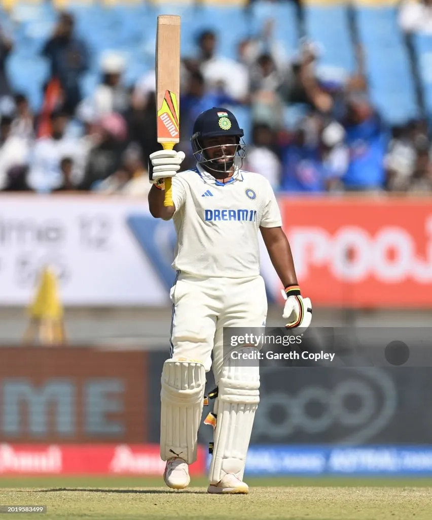 Sarfaraz Khan reaches his half century during day four of the 3rd Test Match between India and England  Getty Images