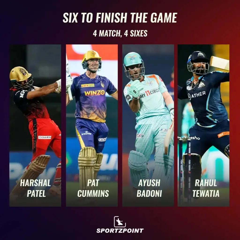 Consecutive four matches finished by a six - IPL at his best | SportzPoint.com