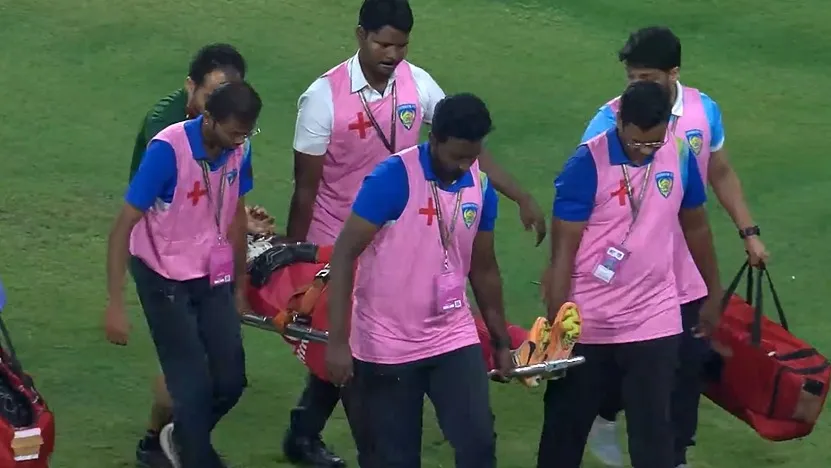Chennaiyin FC vs Kerala Blasters FC: Sachin is getting stretchered off the ground  Image - X
