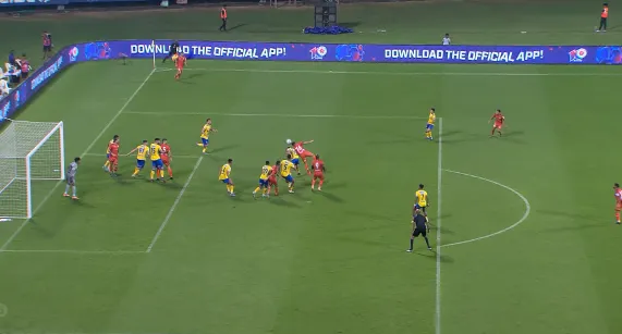 Although it was given off-side against Luka Majcen, the replays showed that it was an off-side.  Image | Jio Cinema