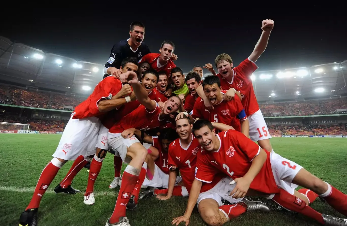 Switzerland players after winning thr 2009 FIFA U-17 World Cup.  