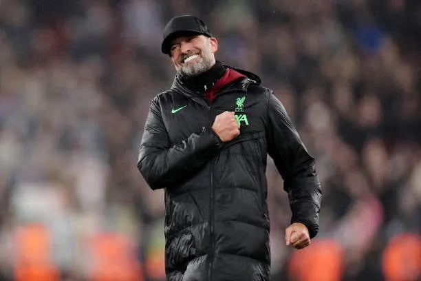 Jurgen Klopp celebrates the first game victory of New Year 2024.  Image - Getty