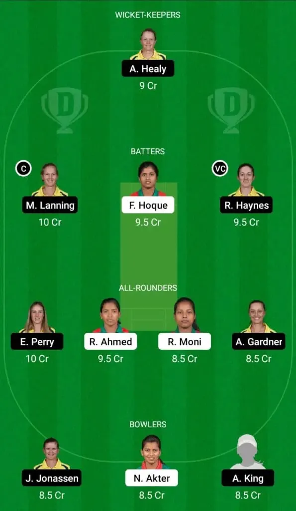 Bangladesh Women vs Australia Women Dream11 Fantasy Team | SportzPoint.com