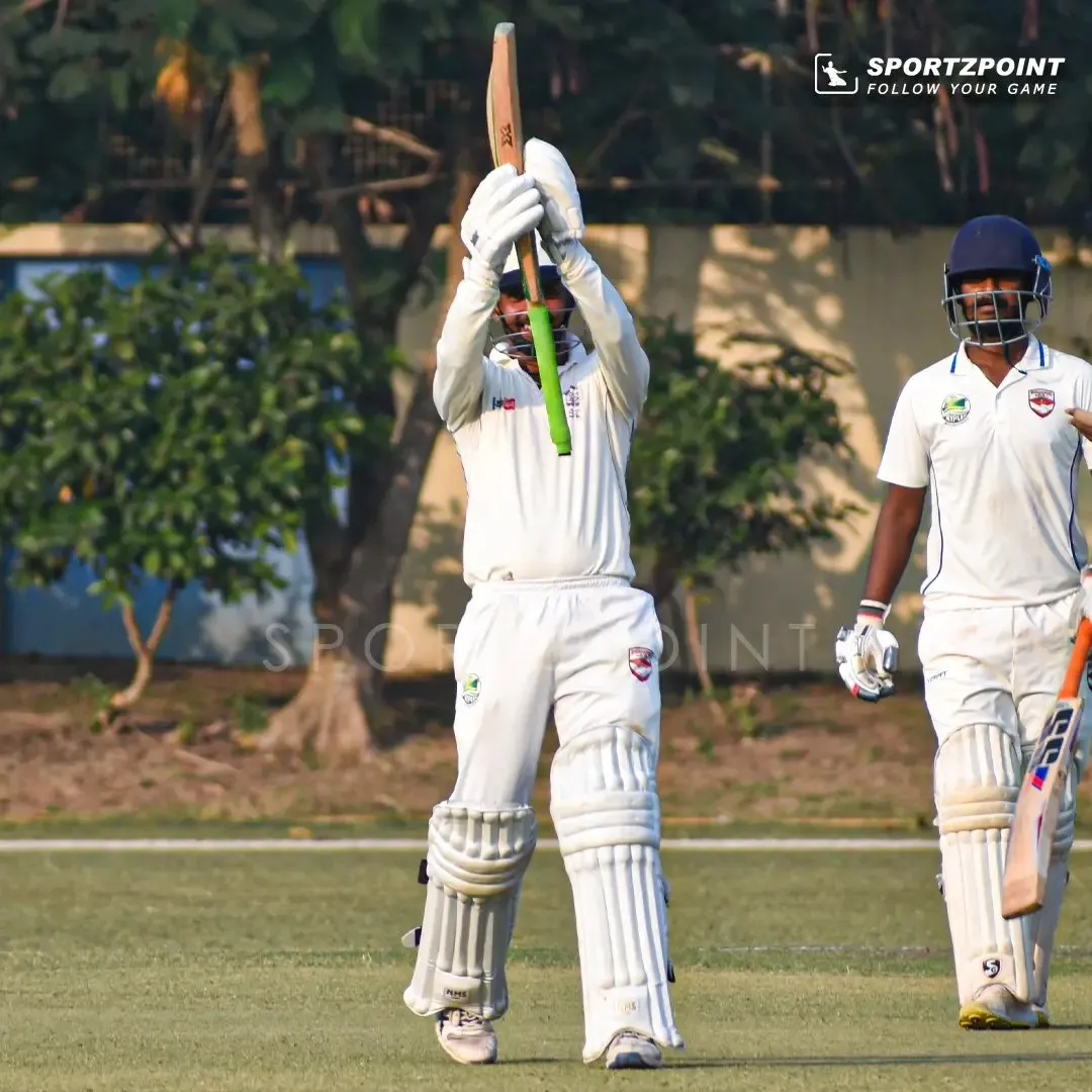 Sandipan Das after scoring a ton against Barisha Sporting Club last season | Sportz Point