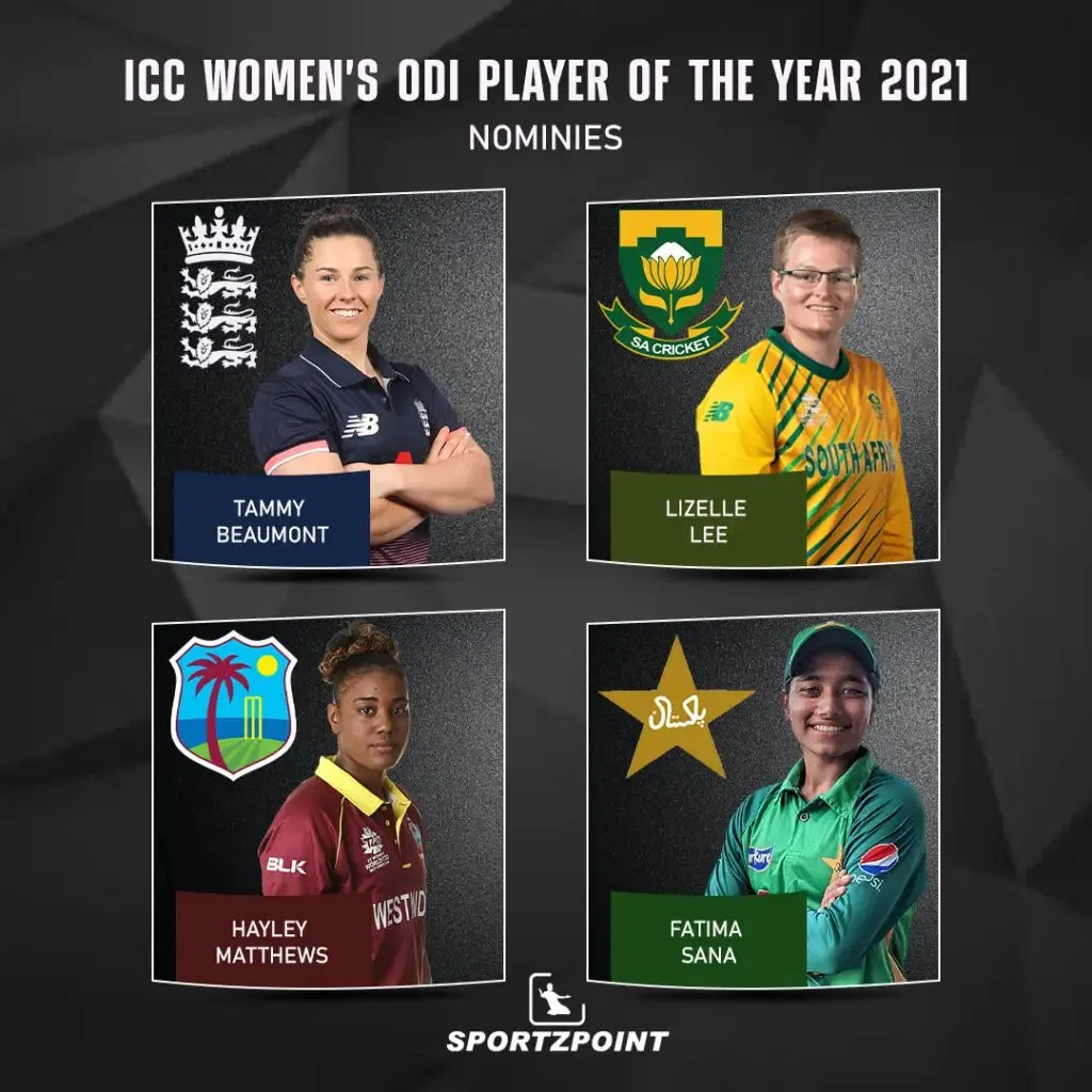 ICC Women's ODI Cricketer of the Year 2021 | Every nominee in ICC Awards 2021 | SportzPoint.com