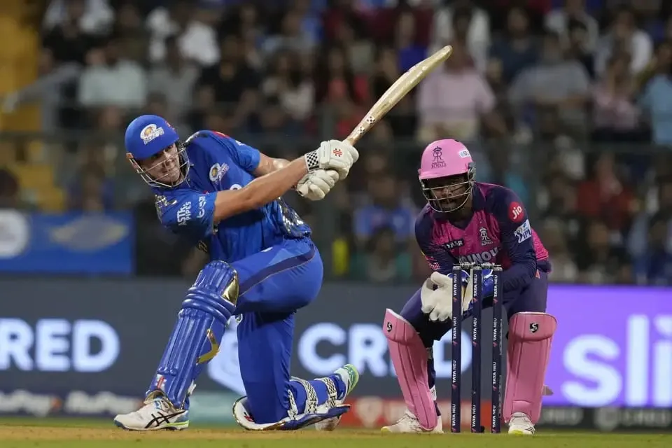 MI vs RR: Cameron Green slogging the ball away | Sportz Point