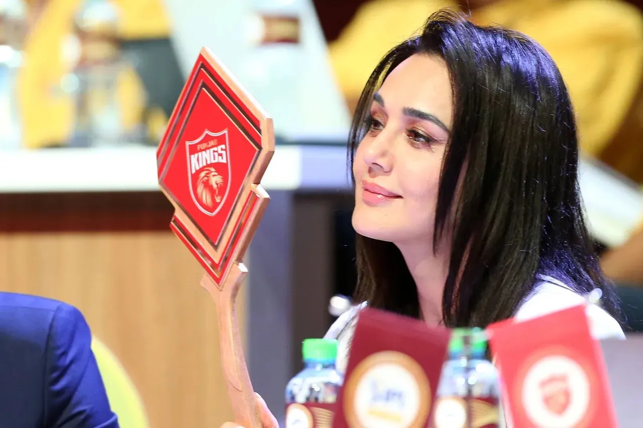 Priety Zinta looked happy after the IPL 2024 Auction.  Image | IPL/BCCI