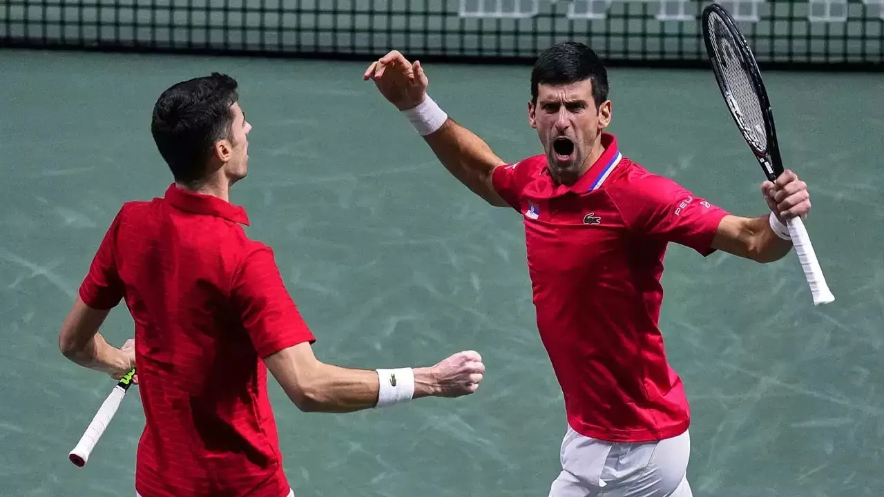 It was a record 44th Davis Cup match win overall for Novak Djokovic. Image- The Times of India  