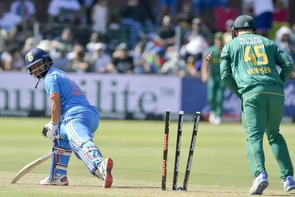 Heinrich Klaasen completed a stumping against Rinku Singh during the SA vs IND 2nd ODI match  Image - AFP/Getty