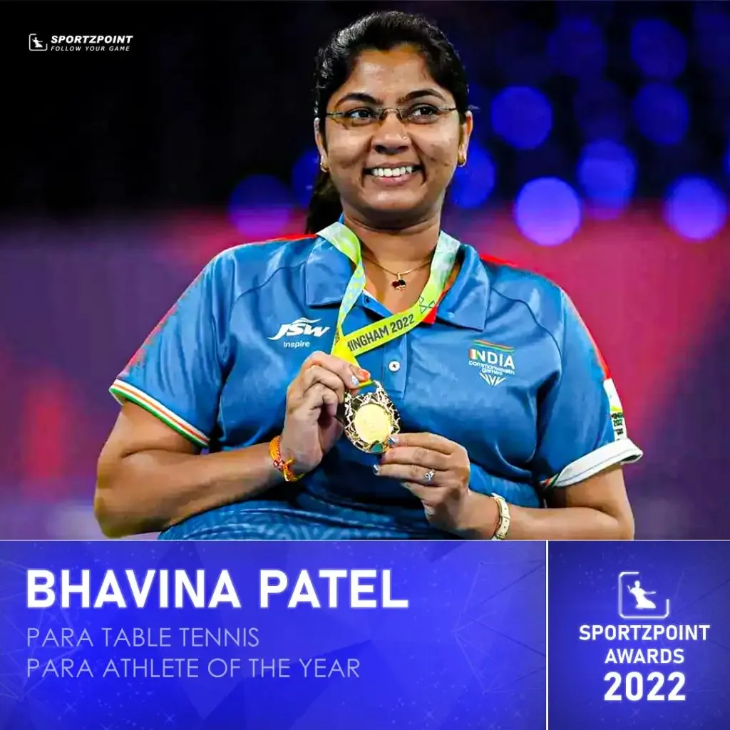 Bhavina Patel is Sportz Point's Para Athlete of the year 2022 | Sportz Point 