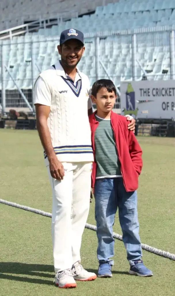 Anustup Majumdar and his son strike a pose for the camera after the match. | Sportz Point