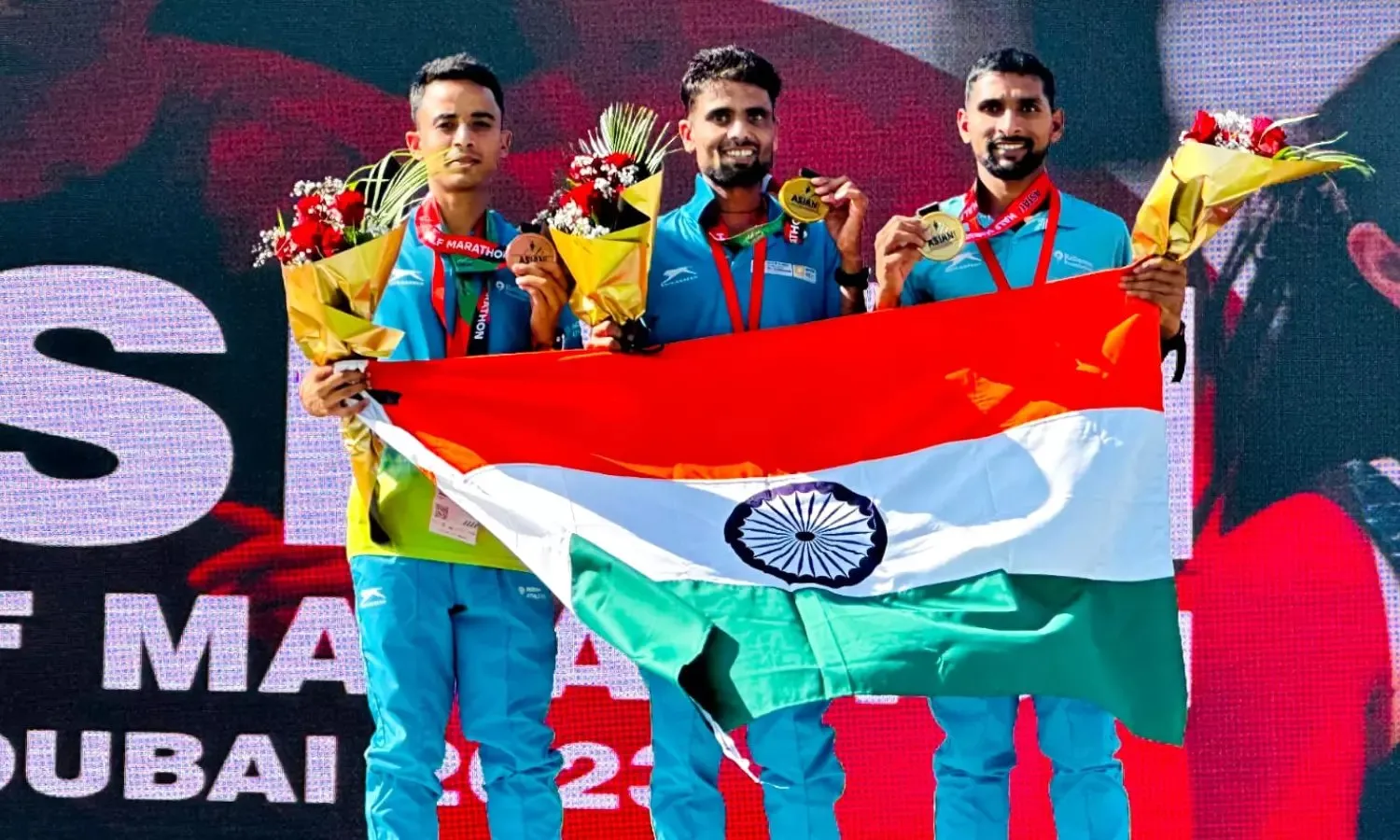 The Indian men's trio showcased exceptional teamwork and determination, crossing the finish line with an impressive collective effort. Image- The Bridge  