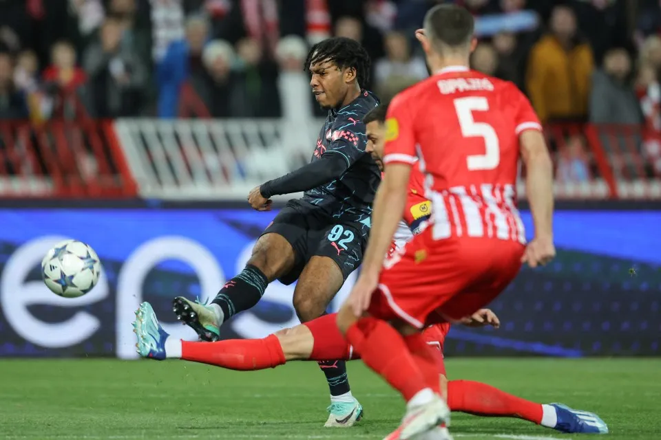 Micah Hamilton scored in his UCL debut for Manchester City against Red Star Belgrade.  