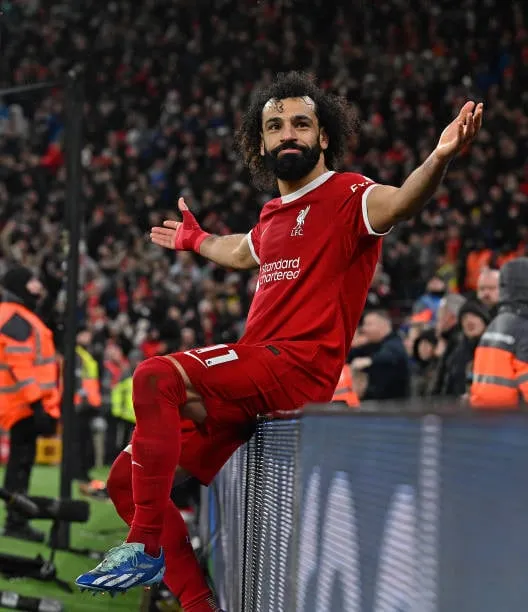 Liverpool vs Newcastle: Mohamed Salah scored his 150th and 151st league goals for Liverpool  Image - Getty