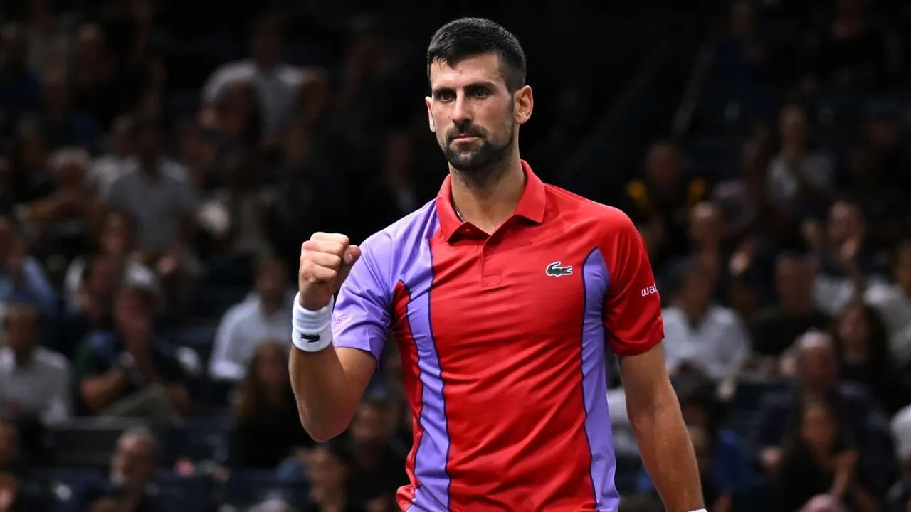 Novak Djokovic defeated Tomas Martin Etcheverry 6-3, 6-2 in the second round of the Paris Masters. Image- ATP Tour  