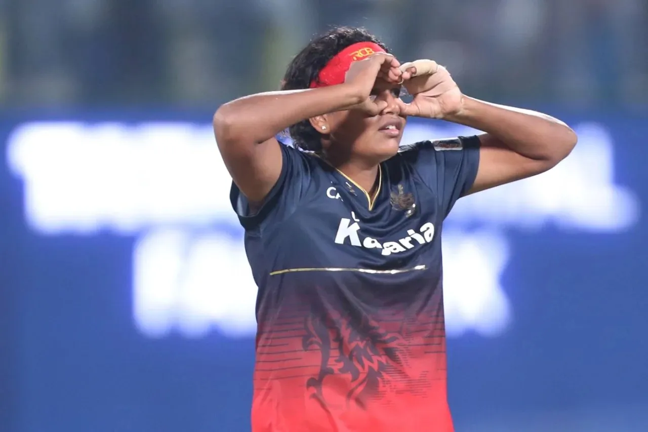 Asha celebrates her wicket  Image - BCCI