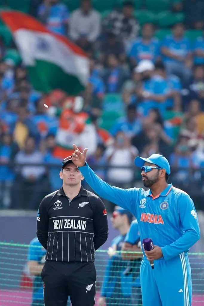 Rohit & Latham at the toss  Image - X