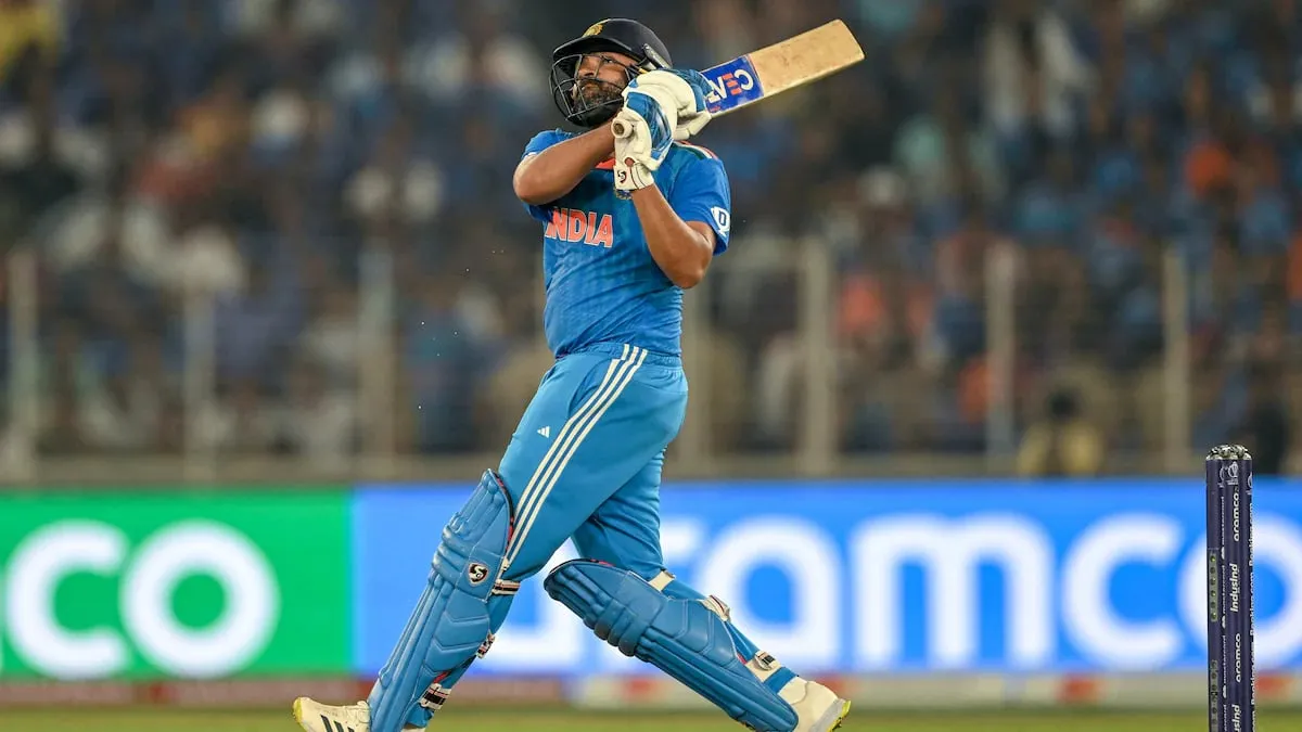 Indian captain Rohit Sharma had a decent outing in the ICC World Cup 2023. Image- NDTV Sports  