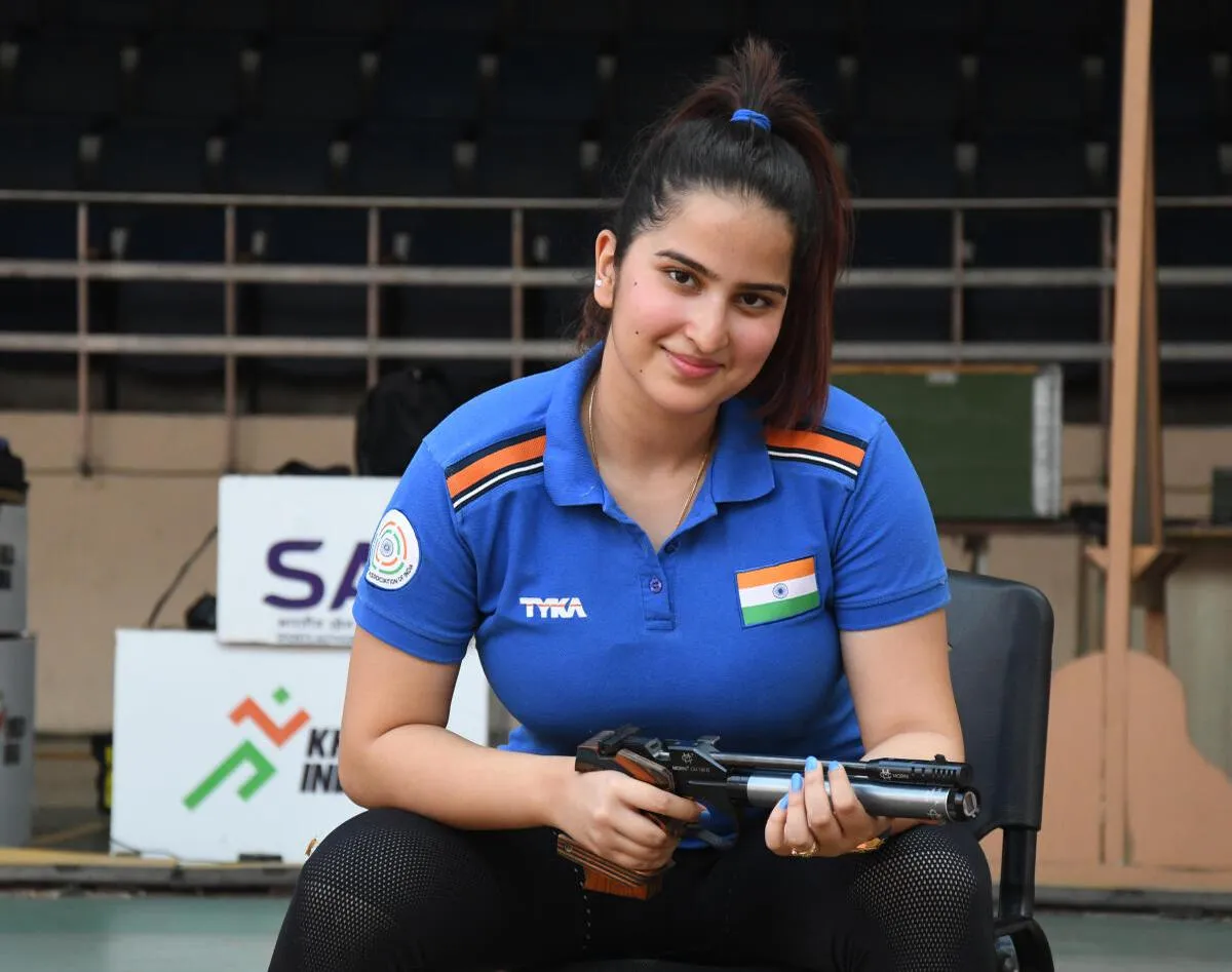 Rhythm Sangwan finished third in the final with 28 points but this was enough to get her a Paris Olympic quota. Image- Sportstar - The Hindu  