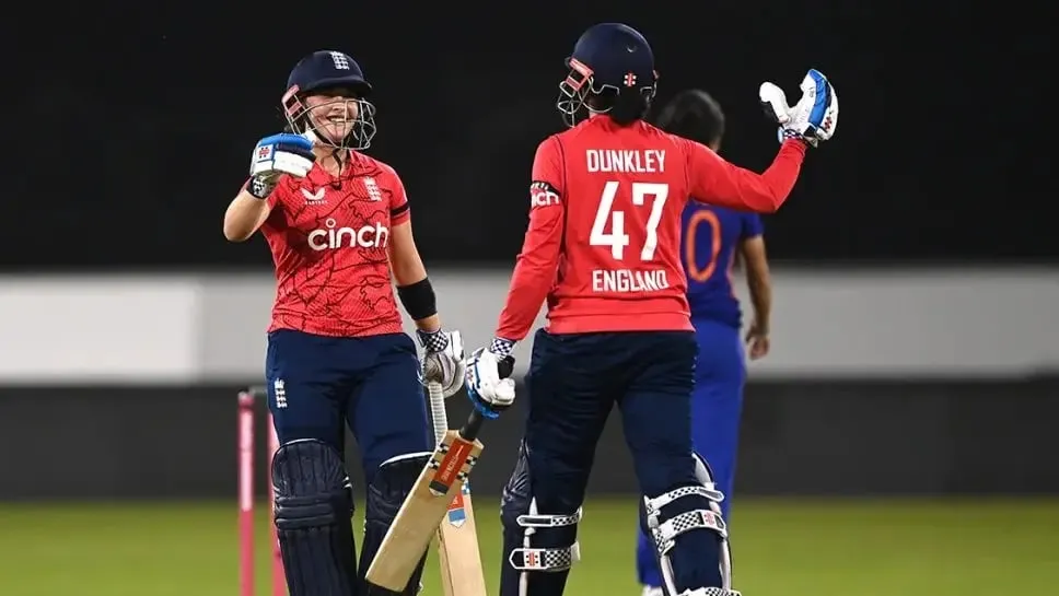 Sophia Dunkley scored 61 off 44 balls and hit 8 fours and 1 six to guide England home in the ENGW vs INDW 1st T20I | Sportz Point