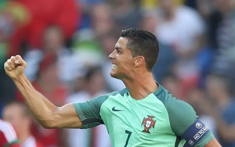 Ronaldo scored twice against Hungary in the 2016 Euros