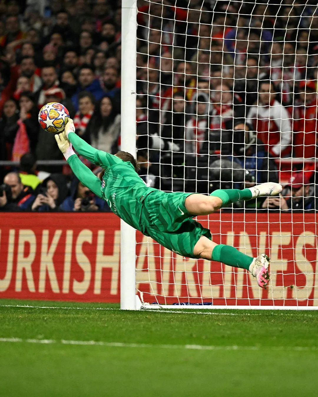 Juan Oblak save two penalties for Atletico de Madrid to take them into the quarter-finals for the UEFA Champions League 2023-24.  Image | UEFA