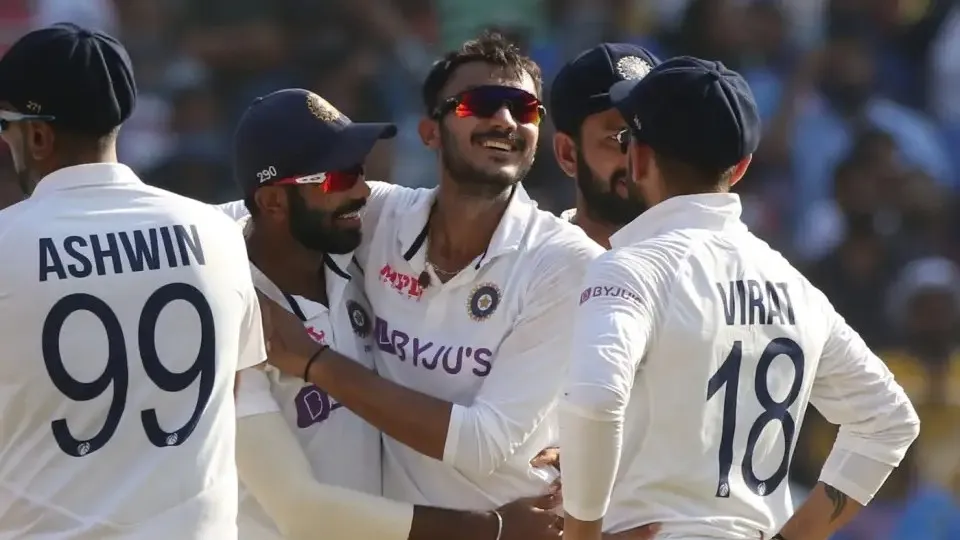 Top 5 Lowest Totals against India: Axar Patel is all smiles after striking during the 3rd Test match against England in 2021  Image - BCCI