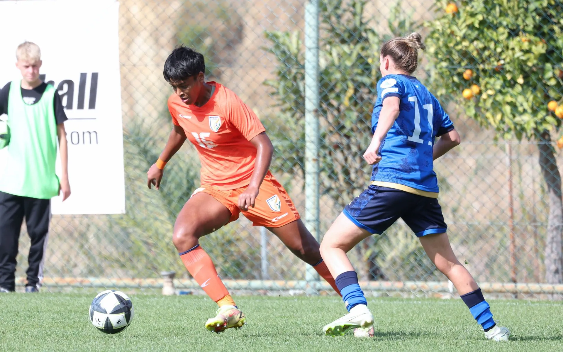 Manisha Kalyan was able to create some chances in the first half of the game.  Image | AIFF