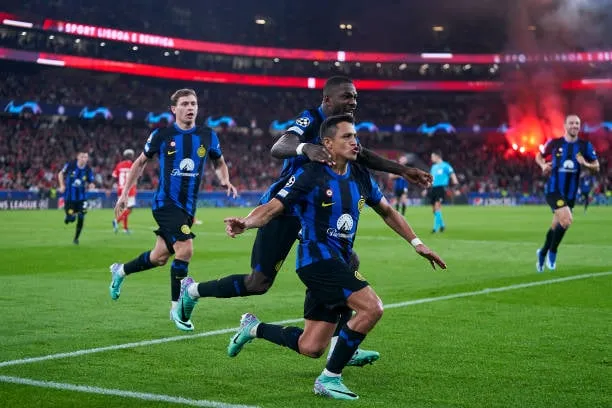 Sanchez scored the late equaliser against Benfica to help Inter qualify for the Champions League 2023/24 Round of 16  Getty Images