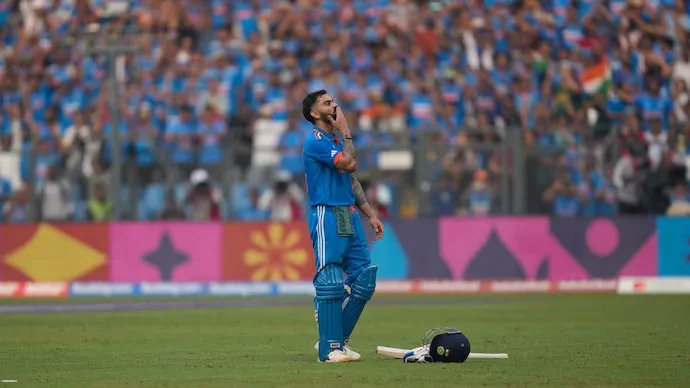 Iconic Moments: Virat Kohli scored his 50th ODI Century and bowed infront of his idol, Sachin Tendulkar  Image - Getty