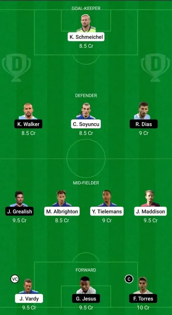 LEI vs MCI: Dream11 Fantasy football team and predictions