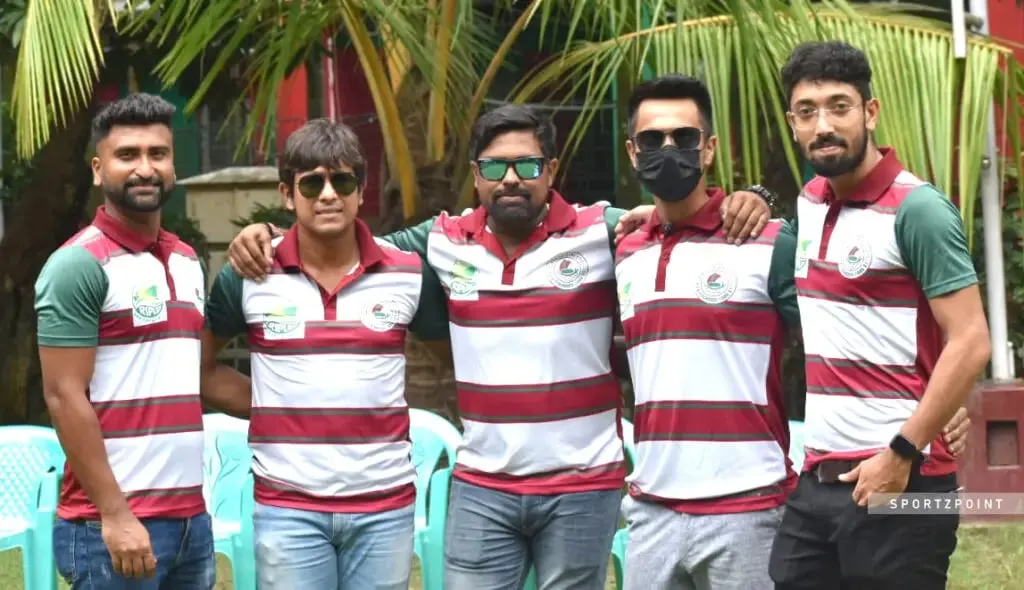 Arindam Ghosh, Prinann Dutta, Raj Kumar Pal, Tuhin Banerjee and Ayana Bhattacharjee (from left to right of the image) | Mohun Bagan Cricket Team | Sportz Point