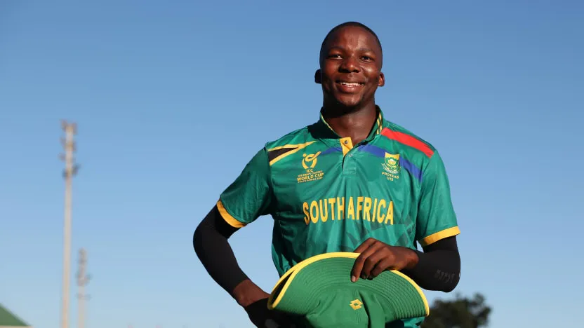 Kwena Maphaka. Image- ICC Cricket  