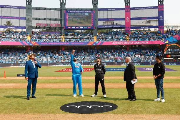 Rohit Sharma and Kane Williamson during the toss  Image - Getty