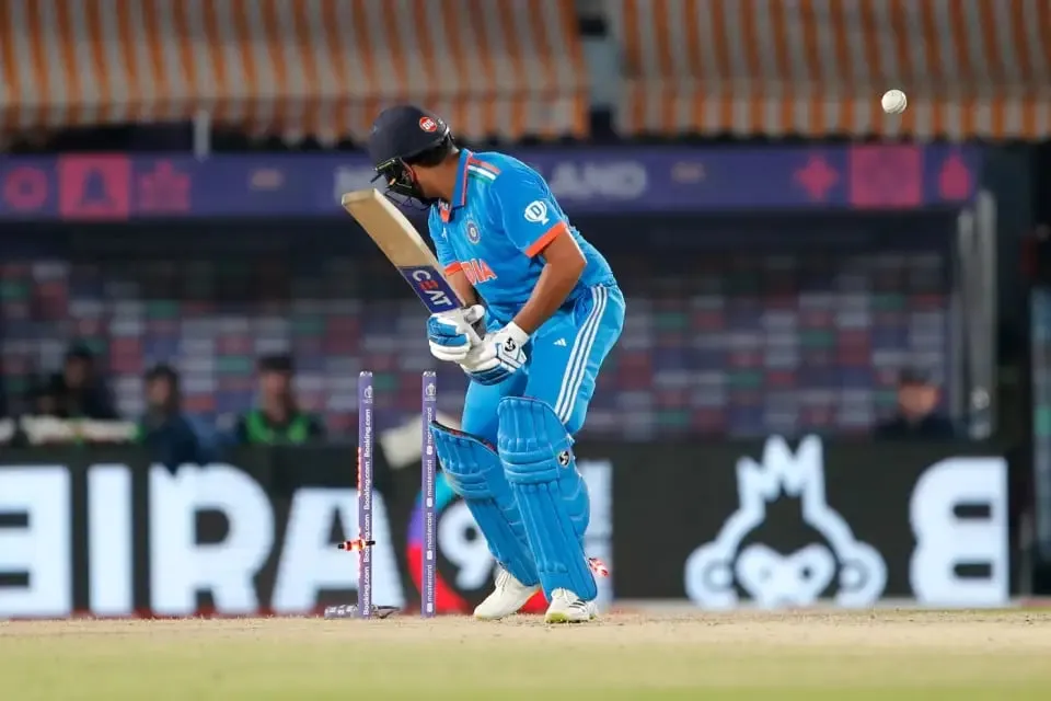 Rohit Sharma was out chopping the ball back to the stumps  Image - Getty
