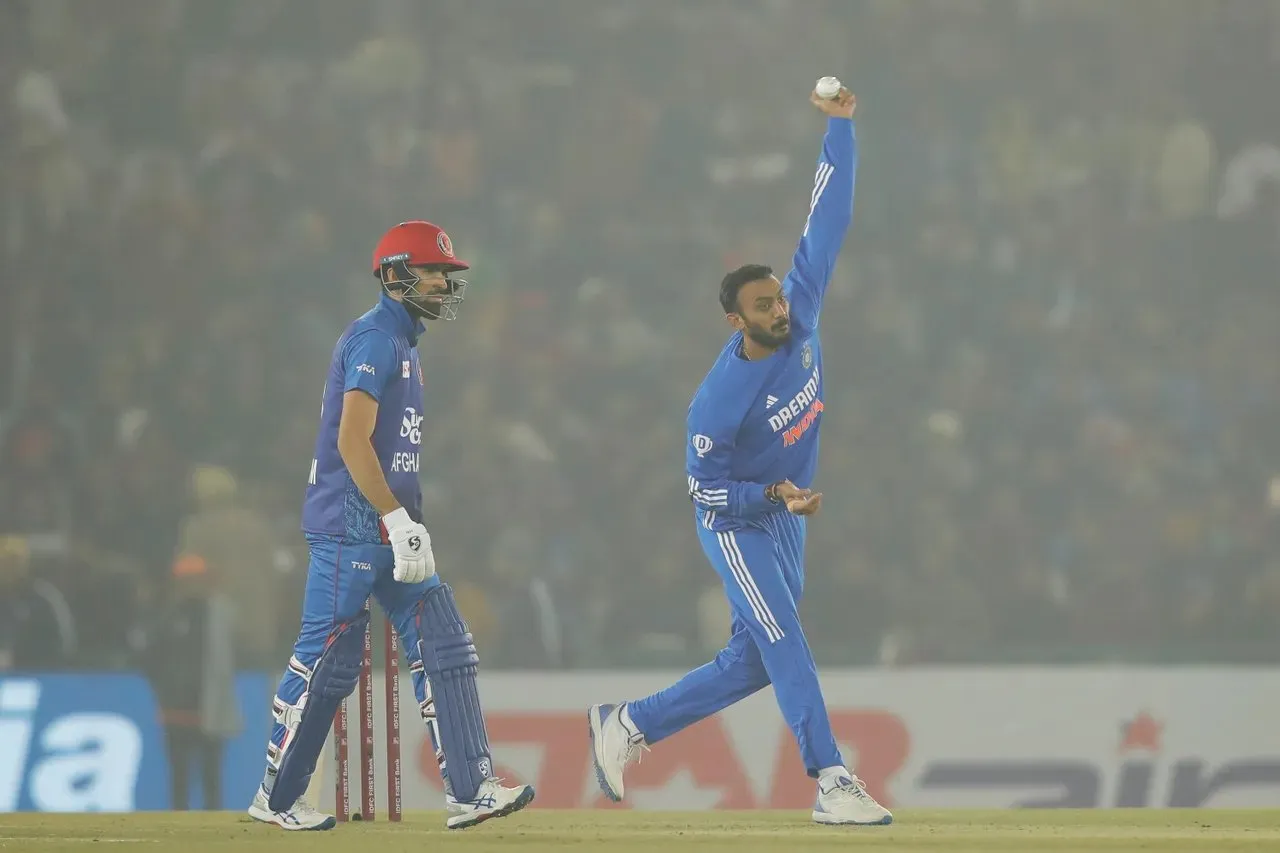 Axar Patel was brought in early by Rohit Sharma in the first T20I vs Afghanistan.  Image | BCCI