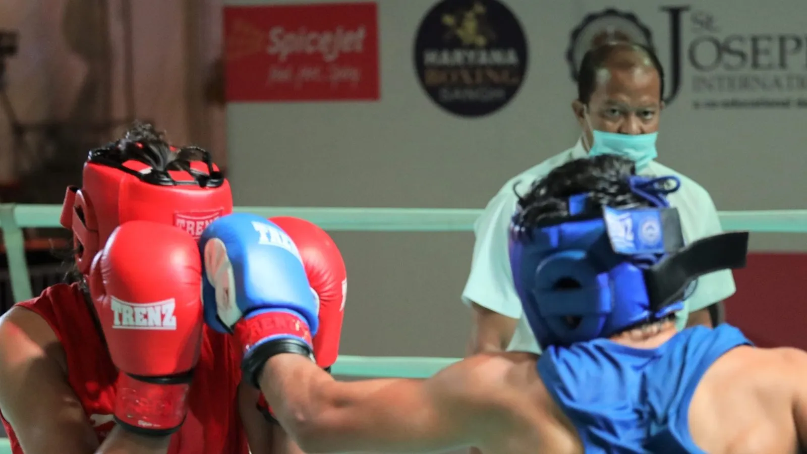 Led by Manju Rani (48kg) and Sonia Lather (57kg), eight boxers from the RSPB stormed into the semifinals of the Women's National Boxing Championships. Image- News18  