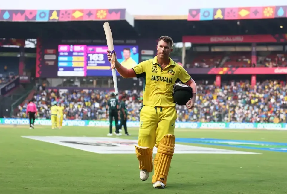 David Warner entertained the crowd with his 163  Image - ICC via Getty