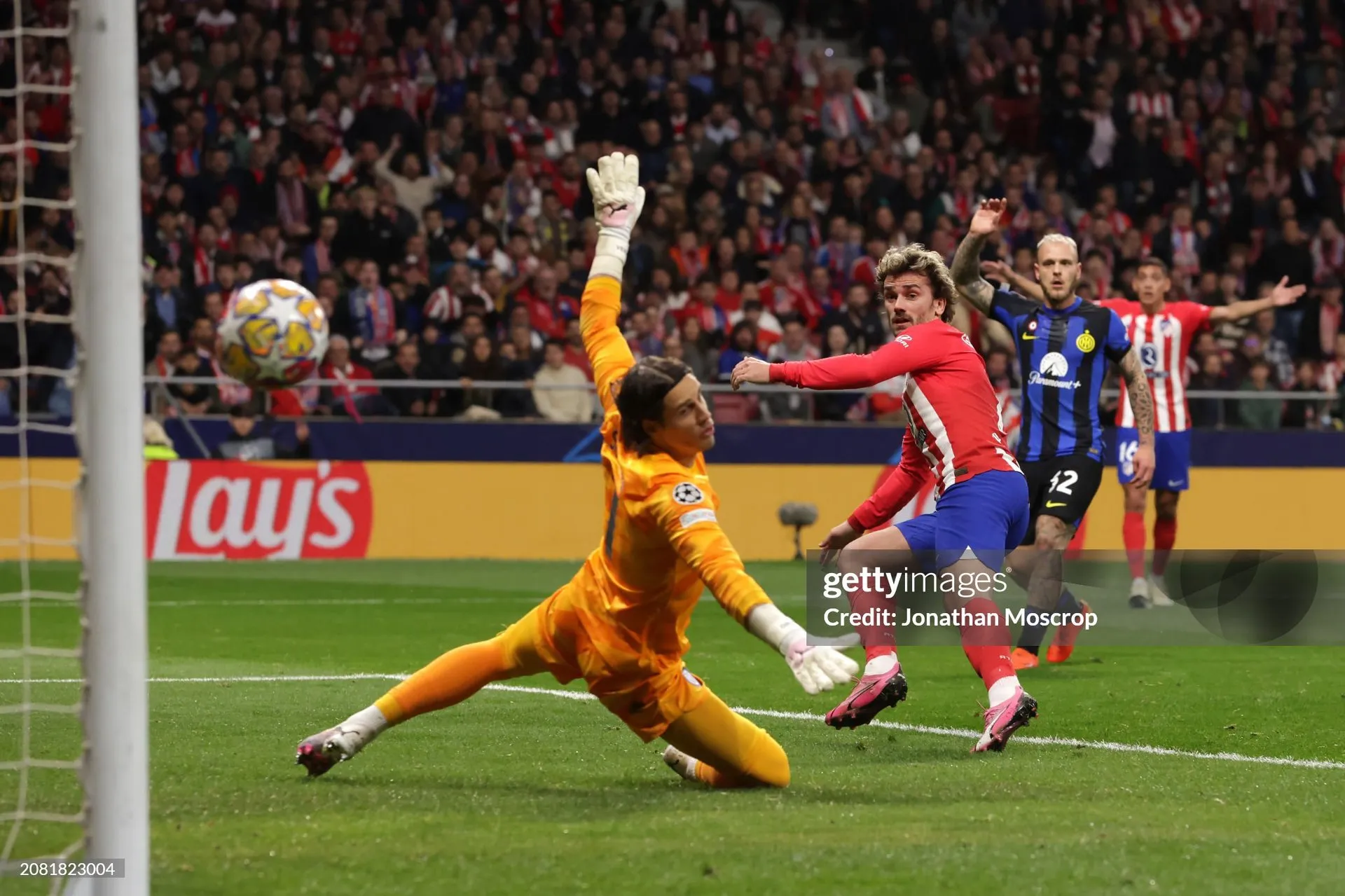Antonie Griezmann's goal against Inter Milan in UEFA Champions League round of 16 second leg.  Image | Getty