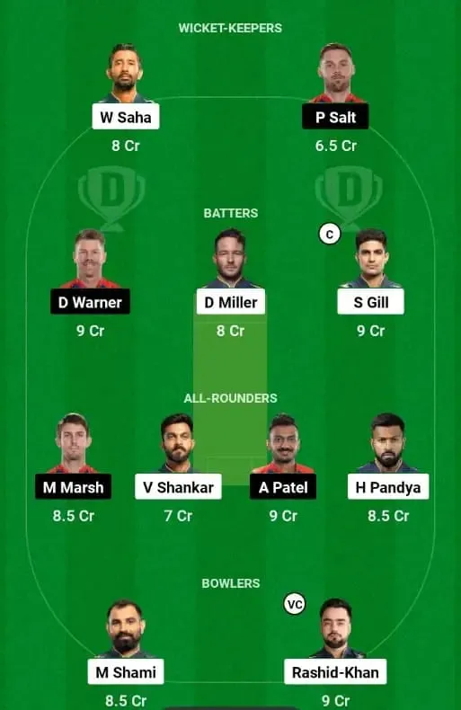 GT vs DC Dream XI Team Prediction | Sportzpoint