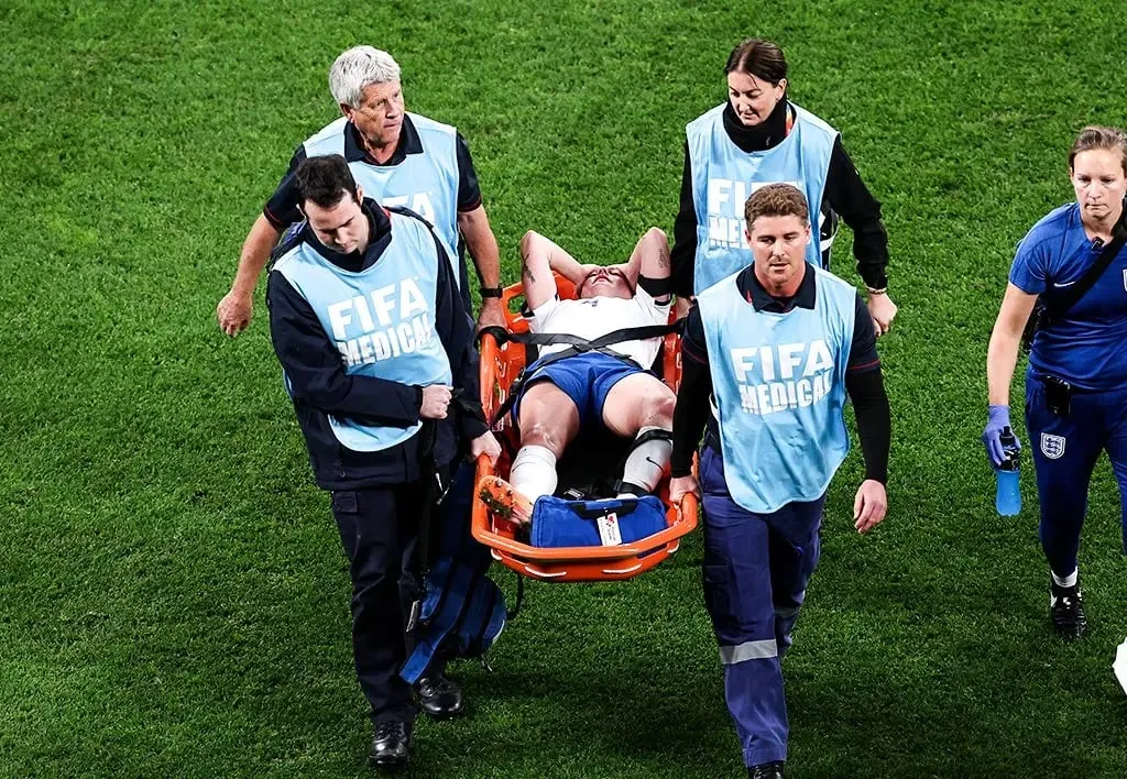 England vs Denmark: Keira Walsh was taken off the ground after being injured. | Sportz Point