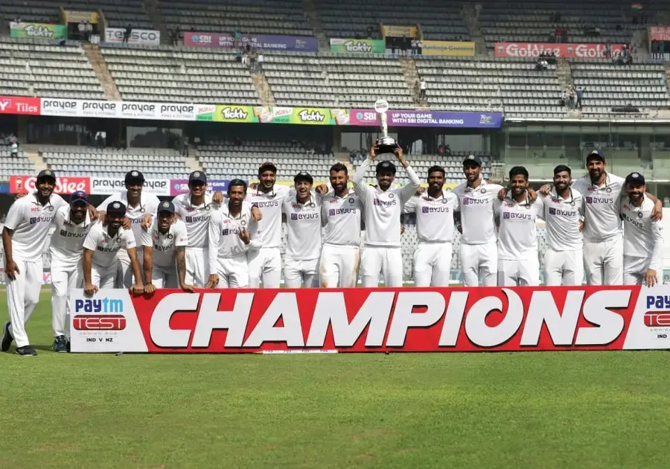 WTC Final 2023: The Indian team pose with the winners' trophy | Sportz Point