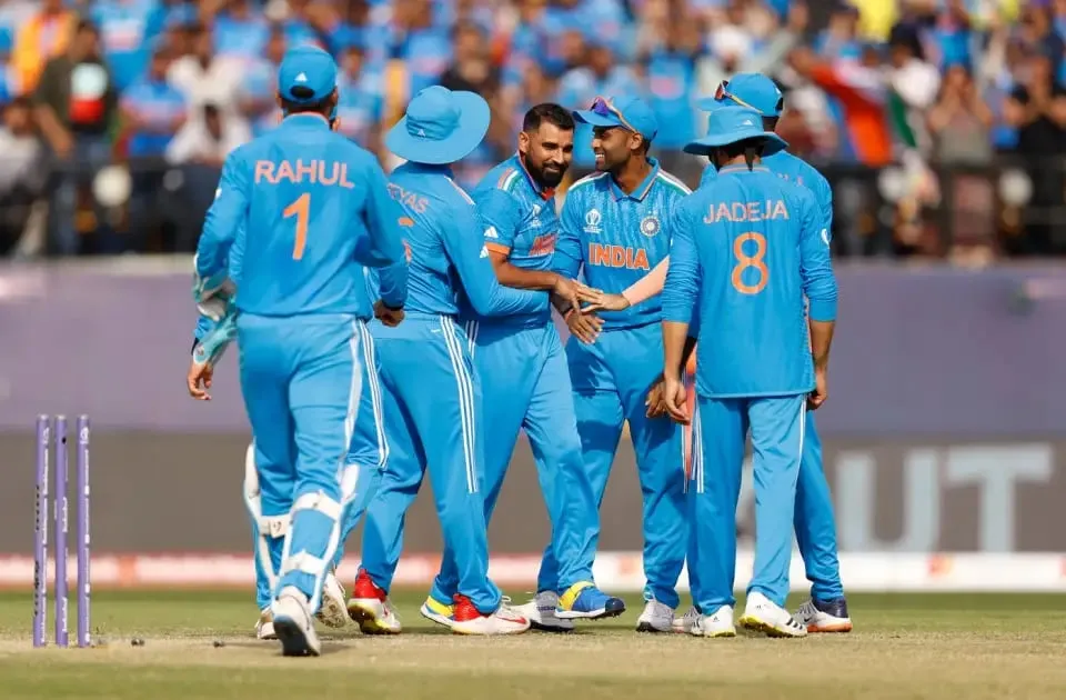 Mohammed Shami struck in his first ball of this World Cup  Image - ICC via Getty