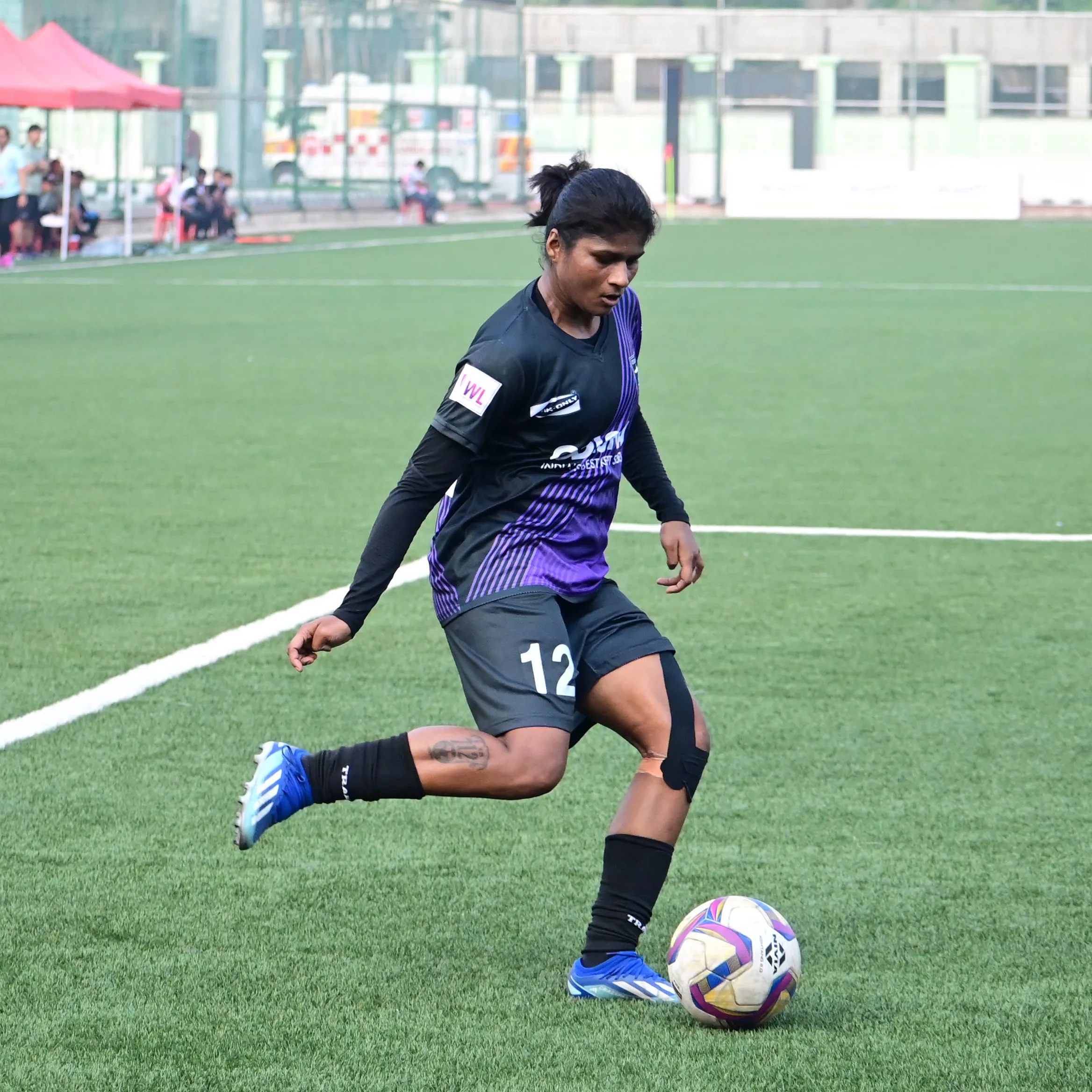 Odisha FC's Indumathi in action in the OFC vs HOPS FC match in IWL 2023-24.  Image | AIFF